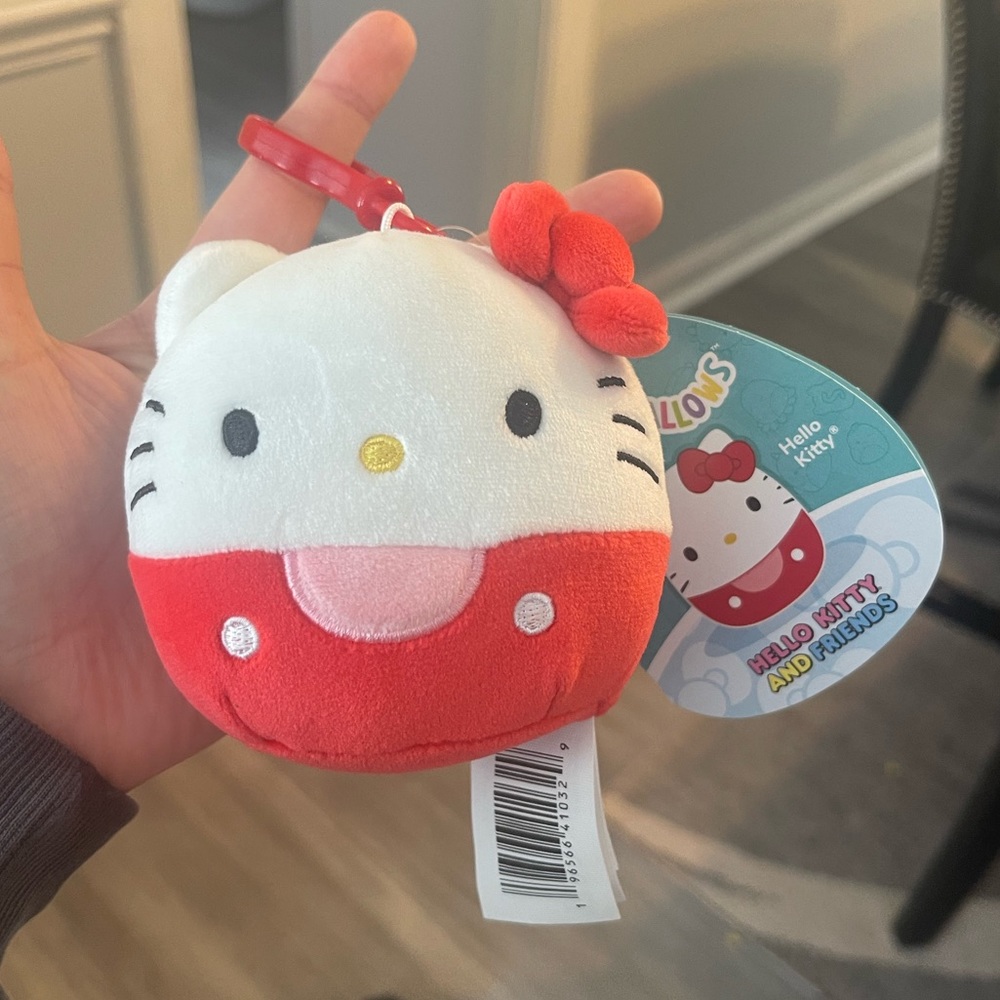 Sanrio Hello Kitty Plush Squishmallow Clip 3.5 in
